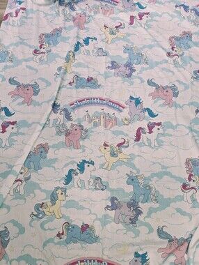 Vintage 1980s G1 First 1st Generation My Little Pony Bed Sheet Full/Double Rare